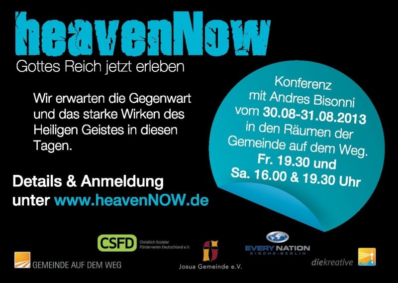 heavenNow Konferenz mit Andres Bisonni vom 30.08.13 - 31.08.13 - Großveranstaltung - Berlin
