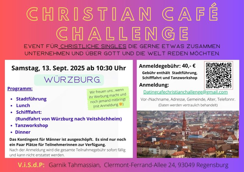 Christian Café Challenge goes to Würzburg am Samstag, den 13.Sept. 25 - Gruppenevent - Würzburg