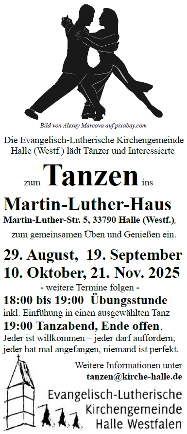 Tanzen im Martin Luther Haus Halle (Westfalen) - Kleines oder selbst organisiertes Event - Halle