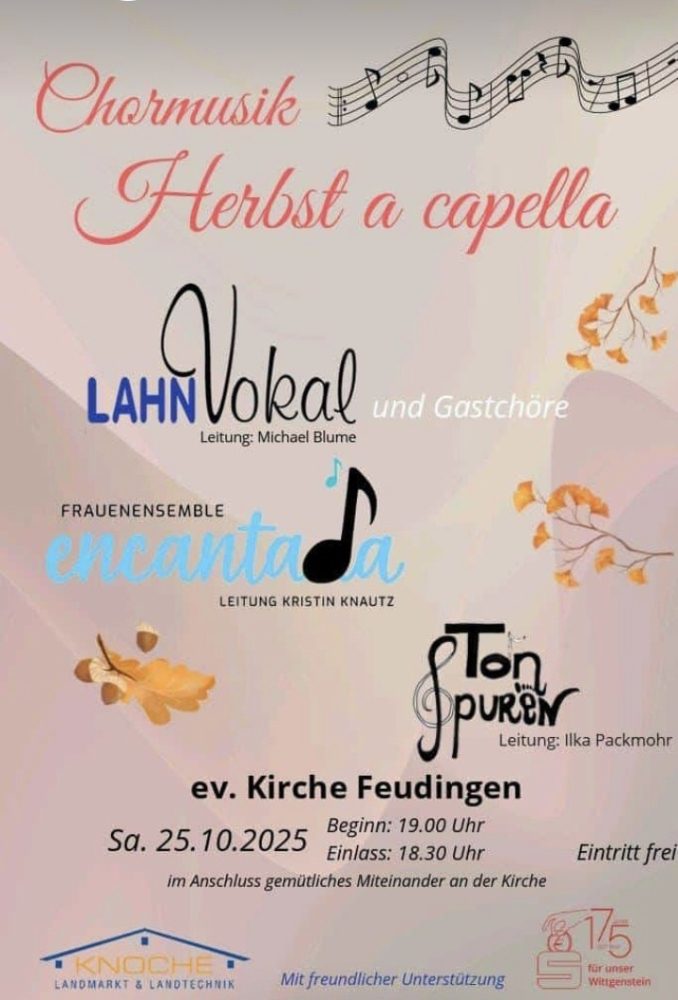Chormusik a capella mit mehreren Chören! - Konzert - Bad Laasphe - Feudingen