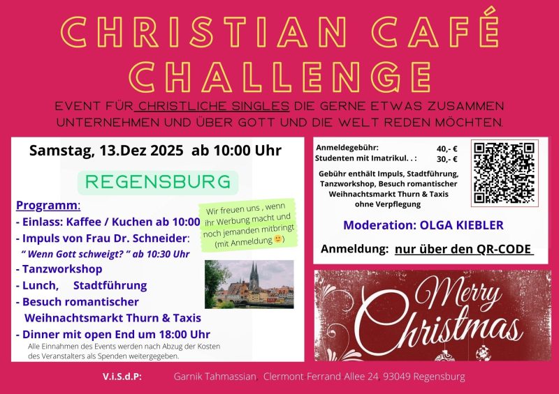 Christian Café Challenge goes to Regensburg am Samstag, den 13. Dez 2025 ab 10:00 Uhr - Gruppenevent - Regensburg