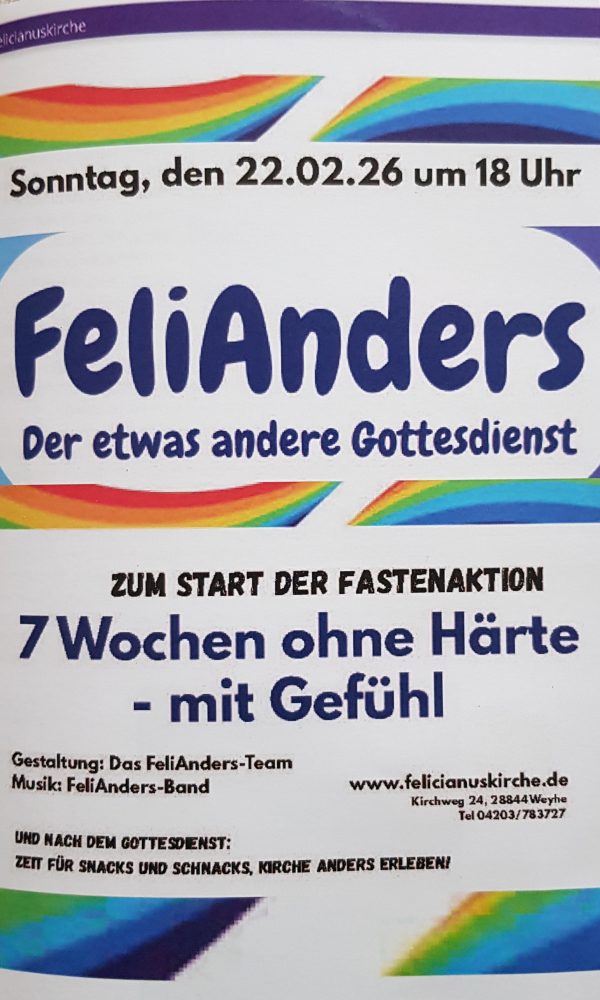 FeliAnders-Der etwas andere Gottesdienst - besonderer Gottesdienst - Weyhe