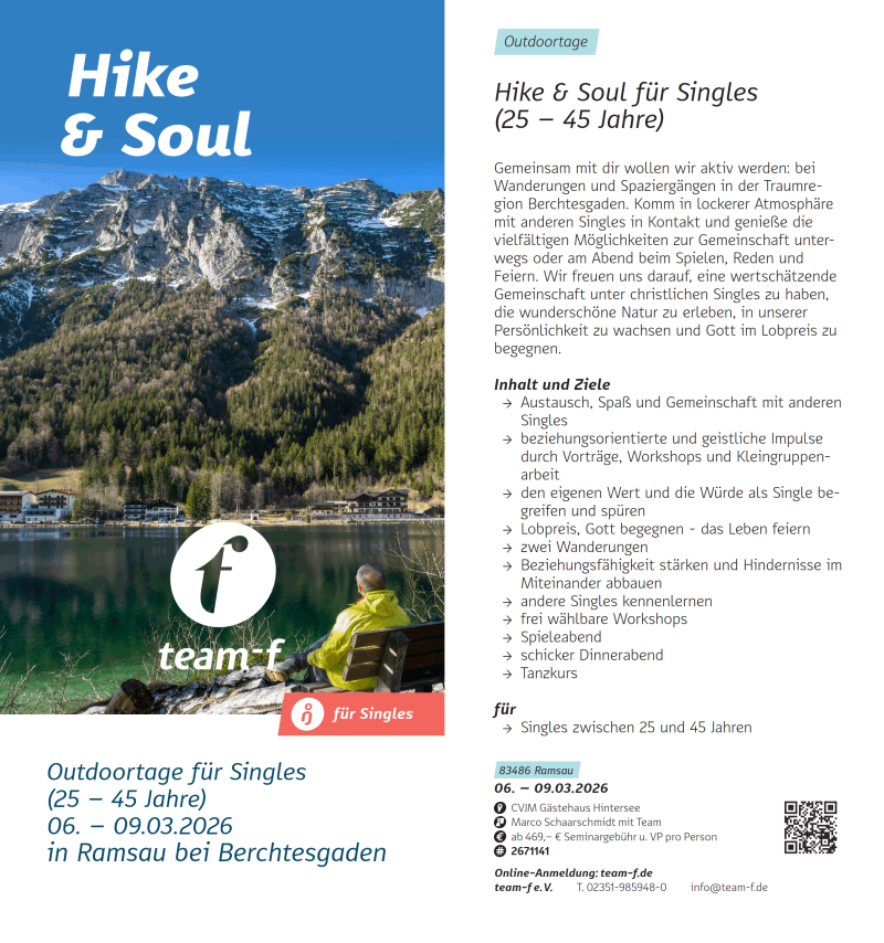 Hike & Soul für Singles (25-45 Jahre) - Seminar - Ramsau bei Berchtesgaden