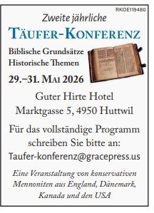 Täufer Konferenz - Konferenz - Huttwil
